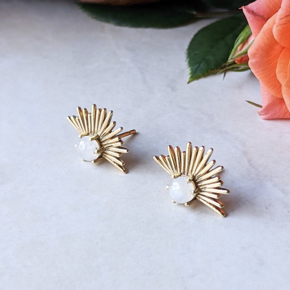 NWT Baizaar Moonstone Starburst Studs - Picture 2 of 3